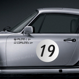 Lettrage Pilote Rallye pour carrosserie petit format
