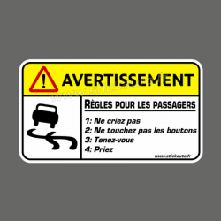 Avertissement Règles pour les passagers