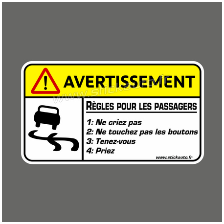 Avertissement Règles pour les passagers Avertissement Règles pour les passagers