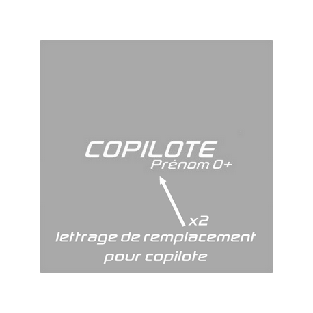 Lettrage de remplacement Copilote Rallye Pack D