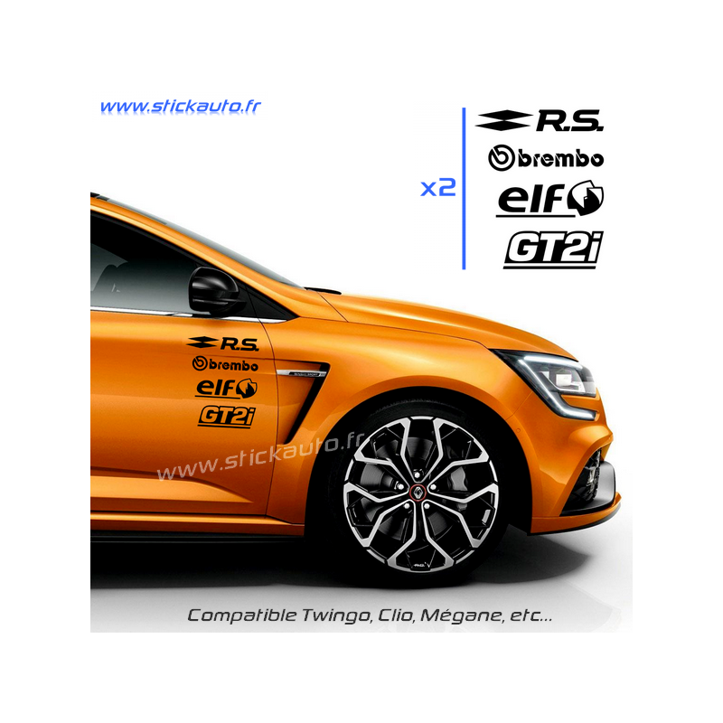 Kit 8 Stickers RS Losange PACK Renault Sport - STICK AUTO