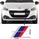 Kit 3 Bandes stickers Peugeot Sport inclinaison droite