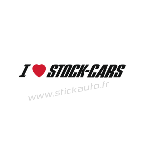 Sticker I Love Stock-Cars Noir