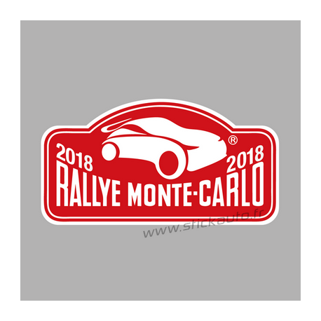 Plaque de Rallye Monte Carlo 2018 en autocollant