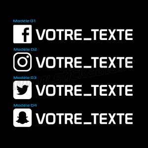 Lettrage Réseaux Sociaux à personnaliser