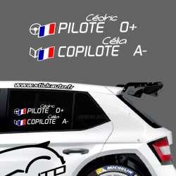 Lettrage Pilote Rallye Type F