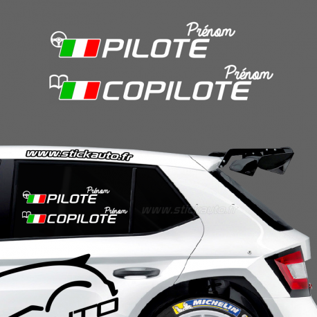 Lettrage Pilote Rallye Type G Italie