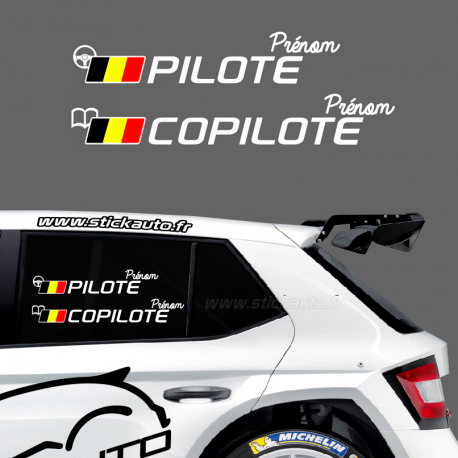 Lettrage Pilote Rallye Type G Belgique