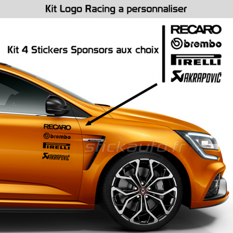 Kit 4 Stickers Sponsors aux choix