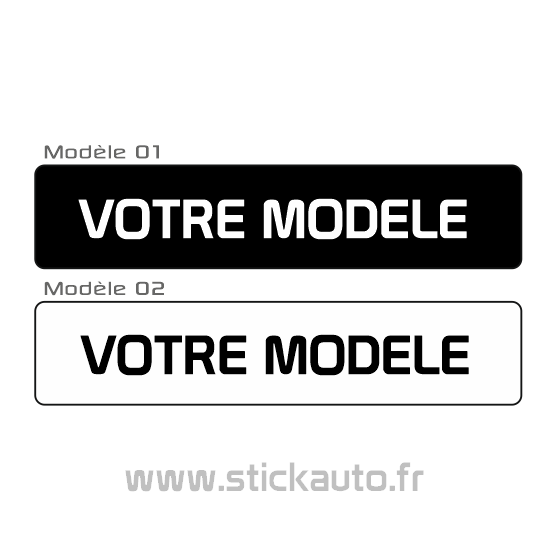 Cache plaque personnalisée à votre modèle - STICK AUTO