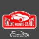 Plaque de Rallye Monte Carlo 2019 en autocollant