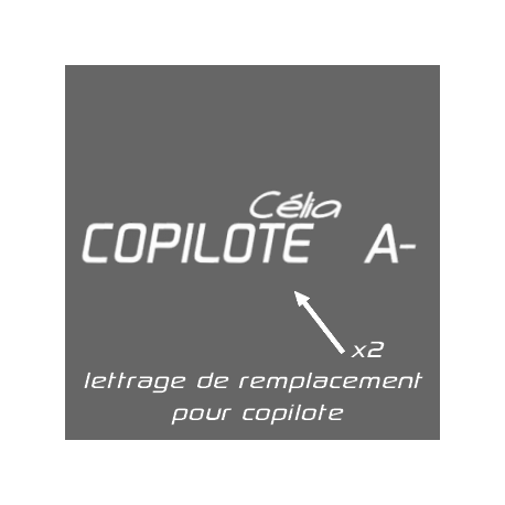 Lettrage de remplacement Copilote Rallye Pack F