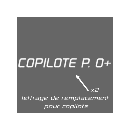 Lettrage de remplacement Copilote Rallye Pack E