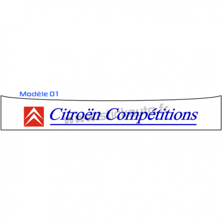 Bandeau pare soleil Citroën Compétitions personnalisée
