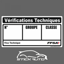 Autocollant Vérifications Techniques FFSA