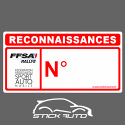 Autocollant Reconnaissances Rallye FFSA