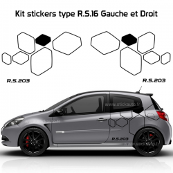 Kit Stickers type RS16 pour toutes Renault Sport