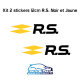 Kit 2 Stickers R.S. Renault Sport Noir et Jaune 12cm