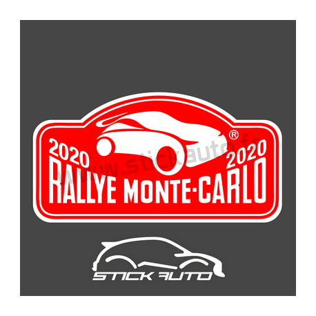 Plaque de Rallye Monte Carlo 2020 en autocollant