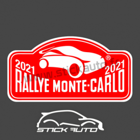 Plaque de Rallye Monte Carlo 2021 en autocollant