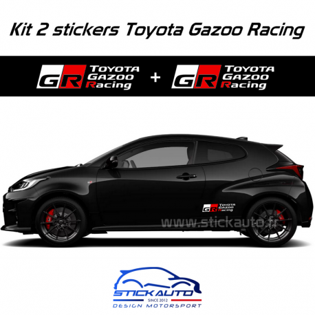 Kit 2 stickers Toyota Gazoo Racing 40cm Blanc