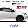 Kit 2 stickers Toyota Gazoo Racing 25cm Noir