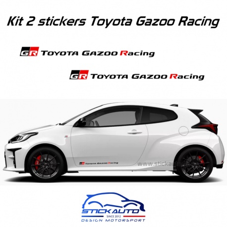 Kit 2 stickers Toyota Gazoo Racing 60cm version long Noir