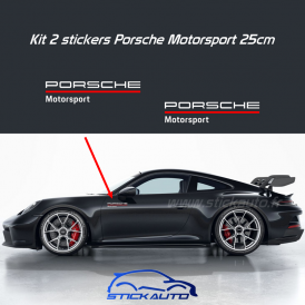 Kit 2 stickers Porsche Motorsport 25cm Blanc