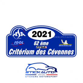 Plaque de Rallye Critérium des Cévennes 2021