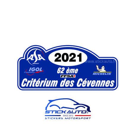 Plaque de Rallye Critérium des Cévennes 2019