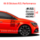 Kit 8 Stickers RS Losange PACK Renault RS Performance