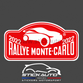 Plaque de Rallye Monte Carlo 2022 en autocollant