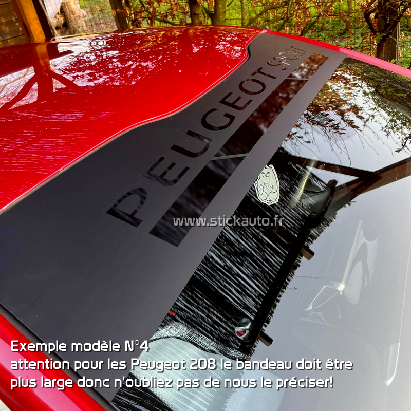Bandeau Pare soleil Peugeot Sport P sauf 208 - STICK AUTO