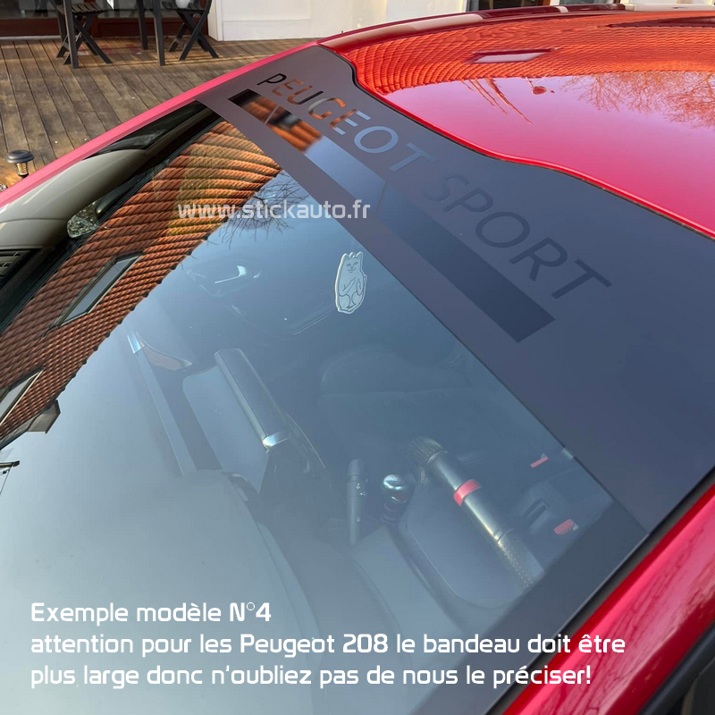 Bandeau Pare soleil Peugeot Sport P sauf 208 - STICK AUTO
