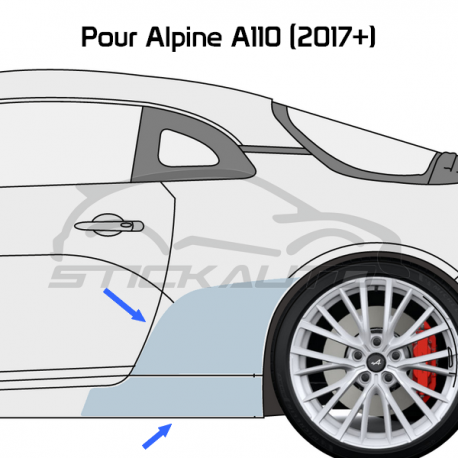Pare-pierre autocollant Alpine A110 (Nouvelle) Aile Arrière XL