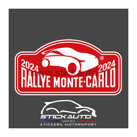 Plaque de Rallye Monte Carlo 2024 en autocollant
