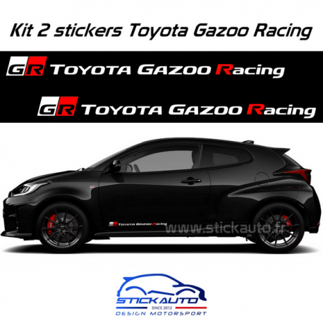 Kit 2 stickers Toyota Gazoo Racing 60cm version long Blanc