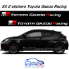 Kit 2 stickers Toyota Gazoo Racing 60cm version long Blanc