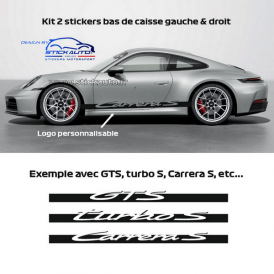 Kit 2 Bandes latérales stickers Porsche Cayman GT4