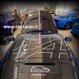 Kit autocollant liseret bleu blanc rouge pour Alpine A110