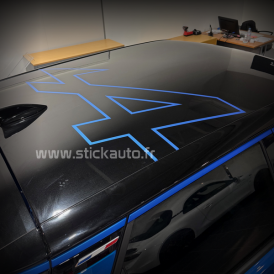 Stickers Alpine grand A contour A290 version bleu mat