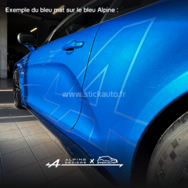 Kit 2 stickers Alpine grand A contour A290 bleu mat