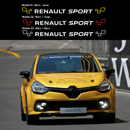 Lettrage Renault Sport damier de pare-brise Lettrage Renault Sport damier de pare-brise
