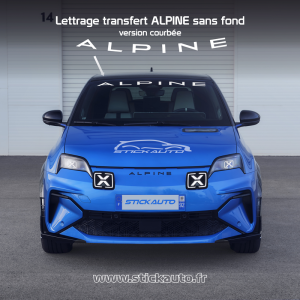 Lettrage ALPINE de pare-brise pour A290