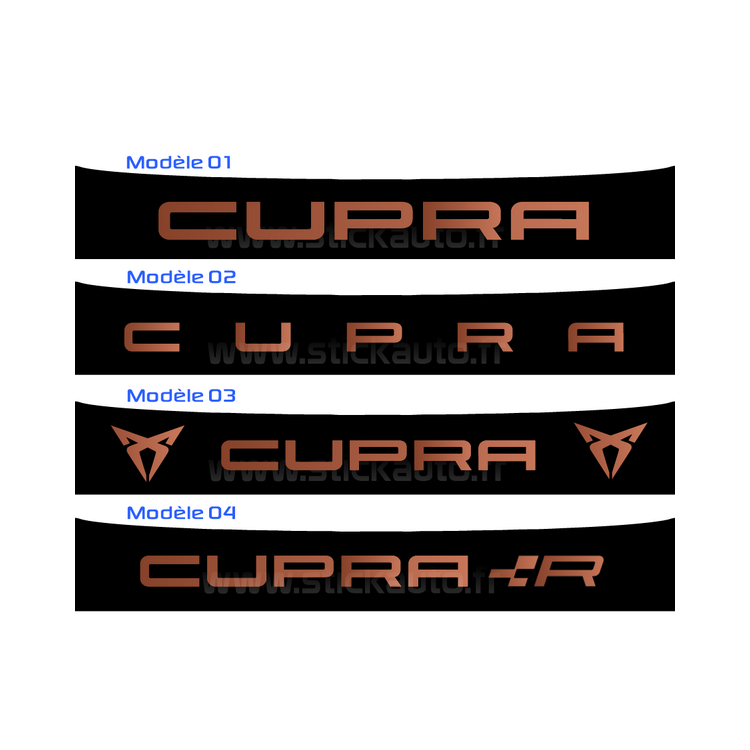 Bandeau Pare soleil Cupra effet cuivre mat métallique
