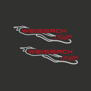 Kit 2 stickers Porsche Weissach RS 992 Gris et rouge