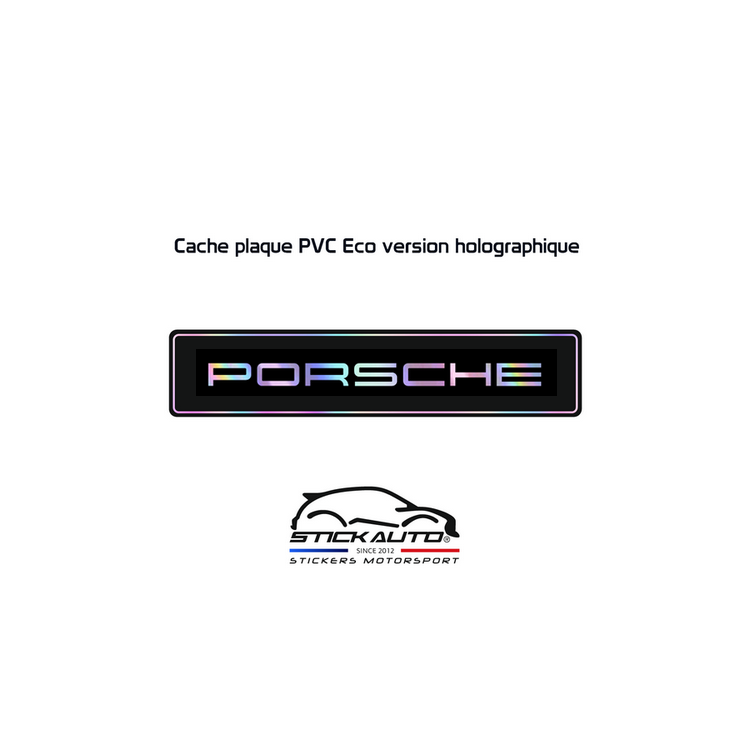 Cache plaque Holographique Porsche Cache plaque Holographique Porsche
