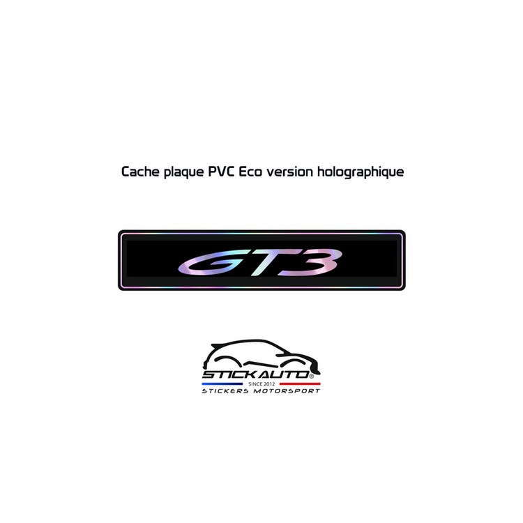 Cache plaque Holographique Porsche GT3 Cache plaque Holographique Porsche GT3