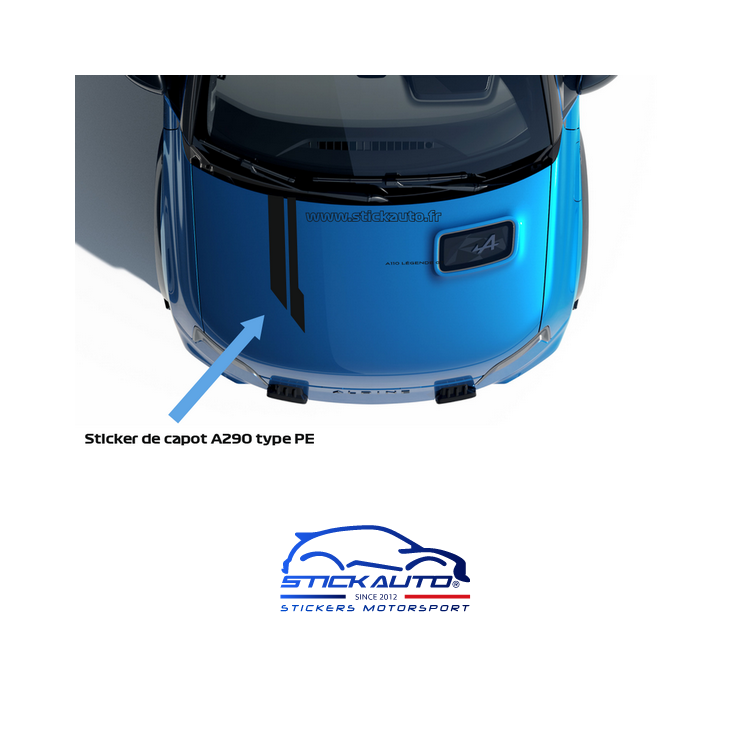 Sticker de capot Alpine A290 type première édition
