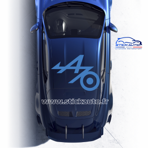 Stickers Alpine grand A 70ans de toit version bleu mat